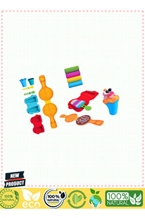 Waffle & Dondurma Hamur Set 200gr 3yaş 5 Litre Kız Erkek Çocuk Oyuncakları Eğitici Oyuncaklar