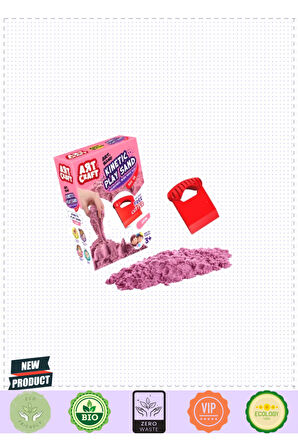 Aksesuarlı Pembe Kinetik Oyun Kumu 500gr 5 Litre Kız Erkek Çocuk Oyuncakları Eğitici Oyuncaklar