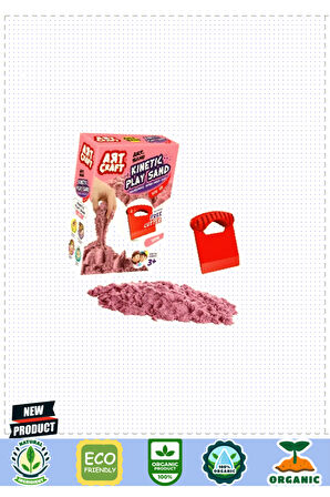 Aksesuarlı Pembe Kinetik Oyun Kumu 500gr 5 Litre Kız Erkek Çocuk Oyuncakları Eğitici Oyuncaklar