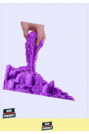 Aksesuarlı Mor Kinetik Oyun Kumu 500gr 5 Litre Kız Erkek Çocuk Oyuncakları Eğitici Oyuncaklar