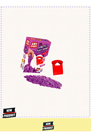 Aksesuarlı Mor Kinetik Oyun Kumu 500gr 5 Litre Kız Erkek Çocuk Oyuncakları Eğitici Oyuncaklar