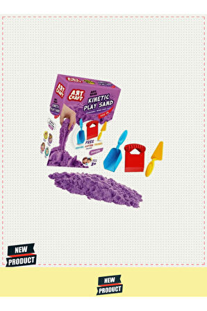 Aksesuarlı Mor Kinetik Oyun Kumu 1000gr 5 Litre Kız Erkek Çocuk Oyuncakları Eğitici Oyuncaklar