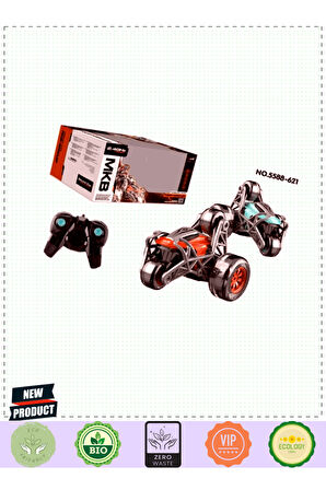 MKB-5588-617 Kumandalı Şarjlı Four Wheeler Stunt Car -Vardem 1 Gram Kız Erkek Çocuk Oyuncakları Eğit