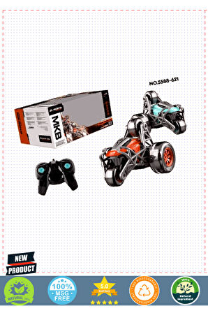 MKB-5588-617 Kumandalı Şarjlı Four Wheeler Stunt Car -Vardem 1 Gram Kız Erkek Çocuk Oyuncakları Eğit