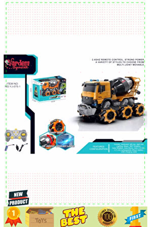 Yj-075-1 Uzaktan Kumandalı Full Fonksiyon 2.4g Işıklı Ve Sesli Beton -vardem 5 Litre Kız Erkek Çocuk