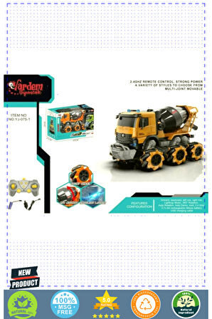 Yj-075-1 Uzaktan Kumandalı Full Fonksiyon 2.4g Işıklı Ve Sesli Beton -vardem 5 Litre Kız Erkek Çocuk