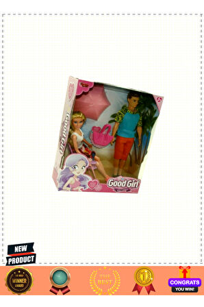 WG-115149 Kutulu 29cm Tatil Yapan Kız ve Arkadaşı- 1 Gram Kız Erkek Çocuk Oyuncakları Eğitici Oyunca