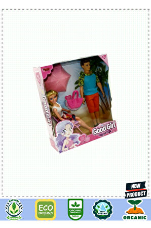 WG-115149 Kutulu 29cm Tatil Yapan Kız ve Arkadaşı- 1 Gram Kız Erkek Çocuk Oyuncakları Eğitici Oyunca