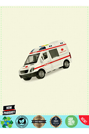 WY590E-F 1:16 Sürtmeli Sesli Işıklı Ambulans / Polis Arabası 1 Gram Kız Erkek Çocuk Oyuncakları Eğit