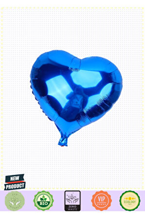 Kalp Balon Folyo Mavi 45cm 18 Inç 5 Litre Kız Erkek Çocuk Oyuncakları Eğitici Oyuncaklar