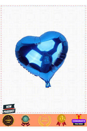 Kalp Balon Folyo Mavi 45cm 18 Inç 5 Litre Kız Erkek Çocuk Oyuncakları Eğitici Oyuncaklar