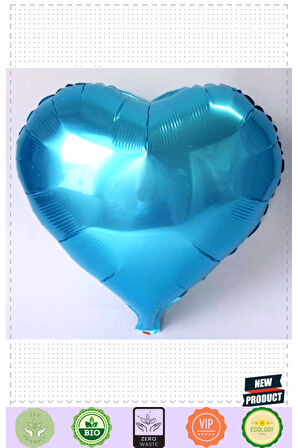 Kalp Balon Folyo Açık Mavi 45cm 18 Inç 5 Litre Kız Erkek Çocuk Oyuncakları Eğitici Oyuncaklar