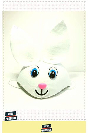 Beyaz Renk Kulaklı Tavşan Şapkası Hayvan Şapkası 1 Gram Kız Erkek Çocuk Oyuncakları Eğitici Oyuncakl