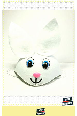 Beyaz Renk Kulaklı Tavşan Şapkası Hayvan Şapkası 1 Gram Kız Erkek Çocuk Oyuncakları Eğitici Oyuncakl