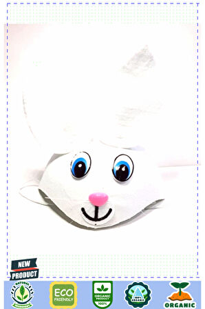 Beyaz Renk Kulaklı Tavşan Şapkası Hayvan Şapkası 1 Gram Kız Erkek Çocuk Oyuncakları Eğitici Oyuncakl