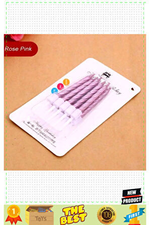 Rose Pembe Renk Doğum Günü Evlilik Yıldönümü Pasta Mumları 10 Adet 1 Gram Kız Erkek Çocuk Oyuncaklar