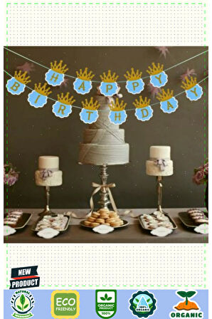 Simli Happy Birthday Flama Dekor 3 Metre Mavi Renk 1 Gram Kız Erkek Çocuk Oyuncakları Eğitici Oyunca