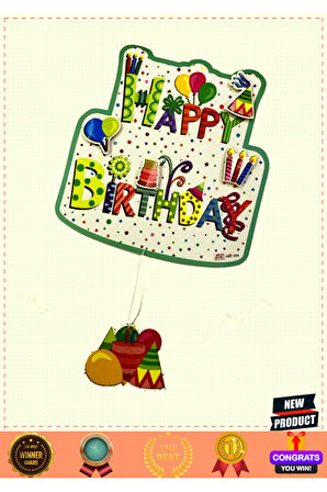 Happy Birthday Yazılı Asmalı 3D Doğum Günü Süslemesi 1 Gram Kız Erkek Çocuk Oyuncakları Eğitici Oyun