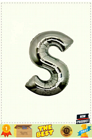 S Harf Folyo Balon Gümüş Renk 40 Inç 5 Litre Kız Erkek Çocuk Oyuncakları Eğitici Oyuncaklar