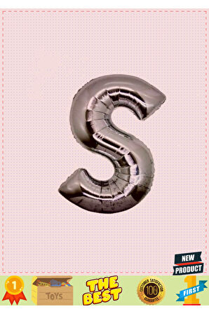 S Harf Folyo Balon Gümüş Renk 40 Inç 5 Litre Kız Erkek Çocuk Oyuncakları Eğitici Oyuncaklar