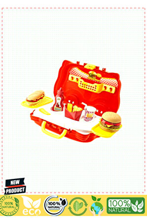 564 BY Toys, BBQ-Hamburger Seti Valiz / +36 ay 1 Gram Kız Erkek Çocuk Oyuncakları Eğitici Oyuncaklar