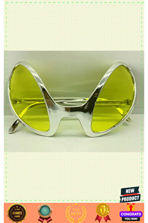 Retro Gözlük-80 li 90 lı Yıllar Parti Gözlüğü Gümüş Renk 8x13Cm 1 Gram Kız Erkek Çocuk Oyuncakları E