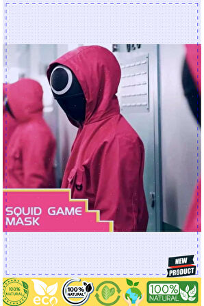 Squid Game Maskesi Kalamar Oyun Maskesi Yuvarlak Ithal Ürün 5 Litre Kız Erkek Çocuk Oyuncakla