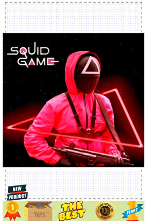 Squid Game Maskesi Kalamar Oyun Maskesi Üçgen Ithal Ürün 5 Litre Kız Erkek Çocuk Oyuncakları