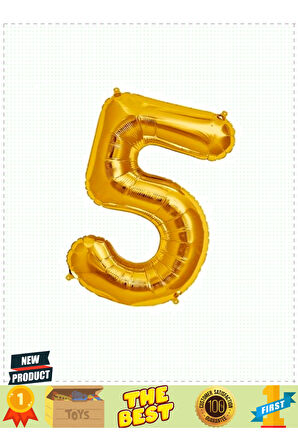 Şekilli Supershape Gold Rakam Folyo Balon 5 Numara 1 Gram Kız Erkek Çocuk Oyuncakları Eğitici Oyunca