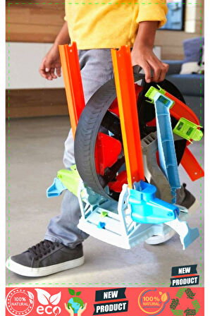 GJM77 Hott Wheelsss, Dönen Tekerlek Macerası Yarış Seti / 4-8 yaş 1 Gram Kız Erkek Çocuk Oyuncakları