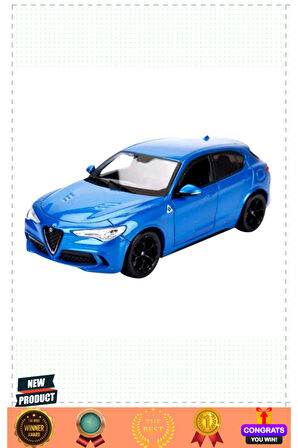 Bburagoo 1:24 Alfa Romeo Stelvio Model Araba 5 Litre Kız Erkek Çocuk Oyuncakları Eğitici Oyuncaklar