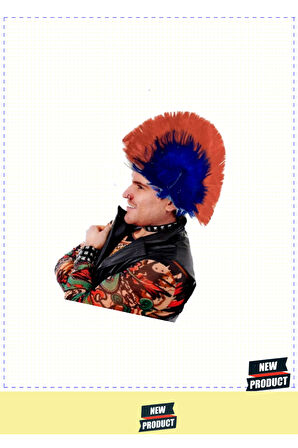Mohican Mohawk Punk Peruk-70 li 80 li Yıllar Peruk Model 6 1 Gram Kız Erkek Çocuk Oyuncakları Eğitic
