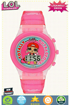 MiniFlak Lisanslı LOL Surprise LOL7210 Çocuk Pembe Işıklı Çocuk Kol Saati 1 Gram Kız Erkek Çocuk Oyu