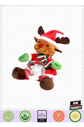 Yılbaşı Kar Küreli Pilli Peluş Ren Geyiği 5 Litre Kız Erkek Çocuk Oyuncakları Eğitici Oyuncaklar