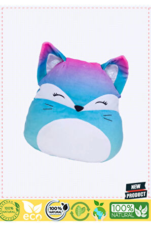 Squishmallowwww Pembe Mavi Tilki Vickie 20cm 5 Litre Kız Erkek Çocuk Oyuncakları Eğitici Oyuncaklar