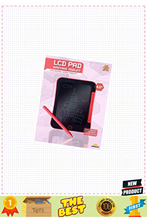Kırmızı 8,5'' Lcd Dijital Çizim Tableti 5 Litre Kız Erkek Çocuk Oyuncakları Eğitici Oyuncaklar