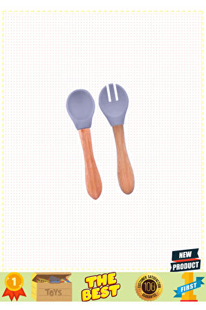 Oioi Mama Kaşığı Ve Çatal Seti Powdergrey 5 Litre Kız Erkek Çocuk Oyuncakları Eğitici Oyuncaklar