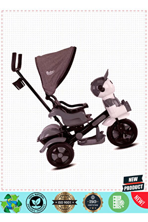 BabyyHopeee 125 Yupi Triycle 3 Tekerli Kontrollü Bisiklet (Özel)Gri 1 Gram Kız Erkek Çocuk Oyuncakla