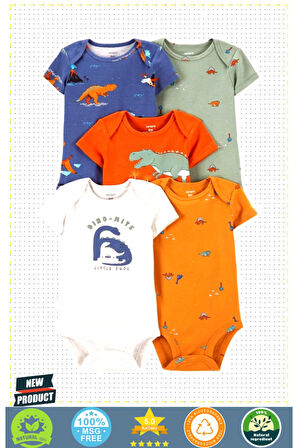Carter'sss Layetteee Erkek Bebek 5'Li Kısa Kol Body 1P559910 Karışık Renkli 1 Gram Kız Erkek Çocuk O