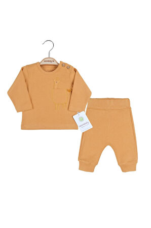 Baby 4782 Zürafa Cepli Ribanalı 2li Takım Tarçın