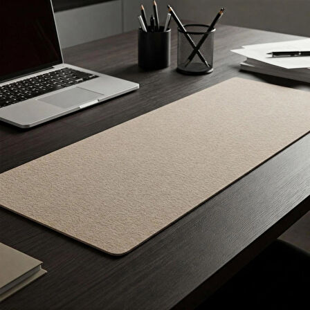 Bej Rengi 50x100 Cm - Keçe Çalışma Masası Düzenleyici, Mouse Pad,masaüstü Düzenleyici 2,5 Mm Mat