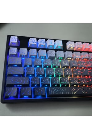 Contourline - Gradient Keycaps 130 Tuş İki Renkli Tam Set Çatlak Işıklı Tuş Takımı