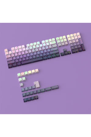 Contourline - Gradient Keycaps 130 Tuş İki Renkli Tam Set Çatlak Işıklı Tuş Takımı