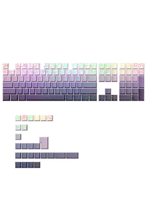 Contourline - Gradient Keycaps 130 Tuş İki Renkli Tam Set Çatlak Işıklı Tuş Takımı