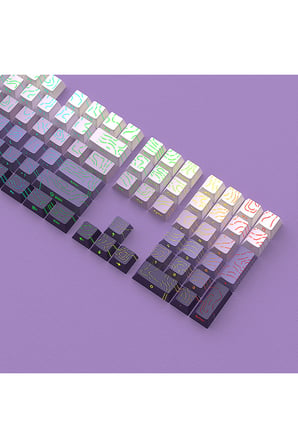 Contourline - Gradient Keycaps 130 Tuş İki Renkli Tam Set Çatlak Işıklı Tuş Takımı