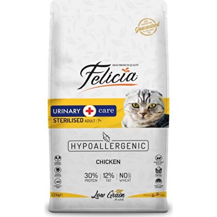 Felicia Az Tahıllı 12 kg Sterilised Tavuklu Hypoallergenic Kedi Maması