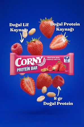 Corny Protein Bar Kırmızı Meyve 45gr x 12 Adet