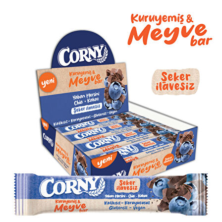 CORNY Kuruyemiş & Meyve Bar Yaban Mersini Chia Kakao 35g x 12 Adet