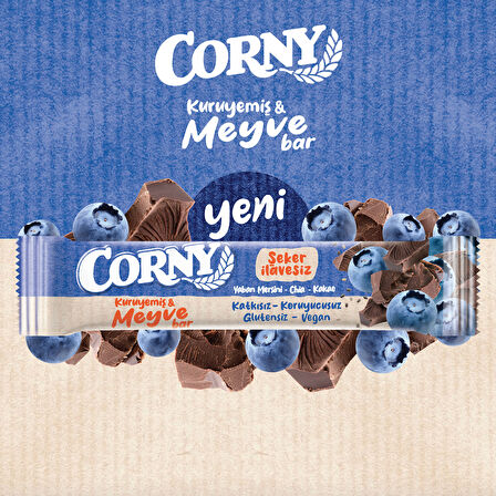 CORNY Kuruyemiş & Meyve Bar Yaban Mersini Chia Kakao 35g x 12 Adet