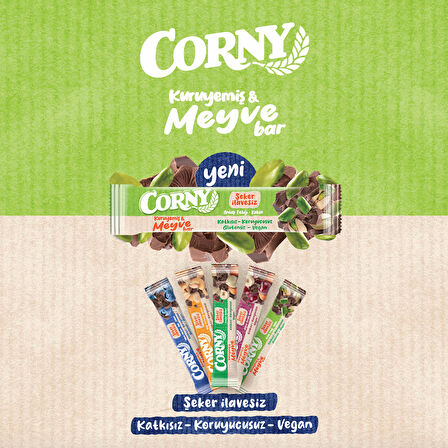 CORNY Kuruyemiş & Meyve Bar Antep Fıstığı Kakao 35g x 12 Adet
